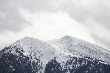 Snow on the Pyrenees mountains