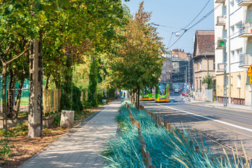 Naklejka premium POZNAN, POLAND - September 2, 2019: Street view of Poznan city, Poland