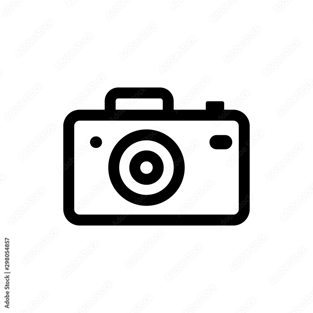 Poster camera icon vector in simple style template