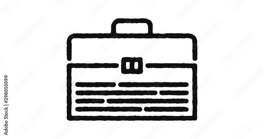 Poster toolbox outline icon animation footage/video. hand drawn like symbol animated with motion graphic, c