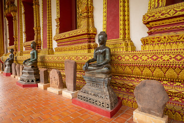 The Architecture and Ancient Buddha image and Sculpture Detail of (Hor Pha keo Museum).Haw Pha Kaew Museum in Vientiane, Laos.
