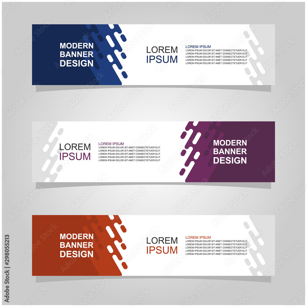 Wall mural vector abstract banner design web template set of 3. abstract geometric background used for letterhe