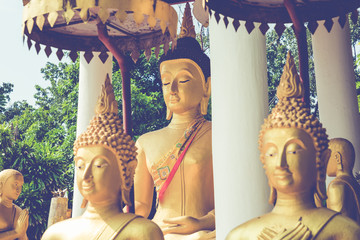 Laos, Old Buddha image in Wat Sisaket popular place to visit in Vientiane city and landmark, Old...
