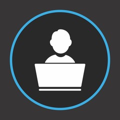 Working On Laptop Icon For Your Design,websites and projects.