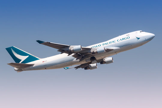 Cathay Pacific Cargo Boeing 747-400F airplane Hong Kong airport