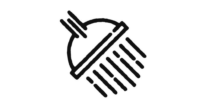 Bath outline icon animation footage/video. Hand drawn like symbol animated with motion graphic, can be used as loop item, has alpha channel and it's at 4K video resolution.
