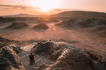 Mud volcano in Azerbaijan country as one of attraction place.