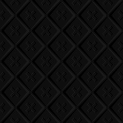 Seamless 3d pattern of soft texture. Dark monochrome background.