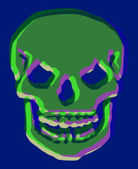 skeleton color distortion vector illustration