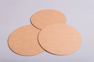 White potvelain tea of coffee cup on cound cardboard Round Coasters, cup pad, mat, holder