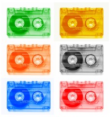 Obraz premium Collection of retro audio cassette