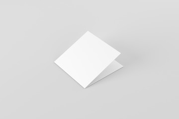 Square Bifold Business Card White Blank Mockup
