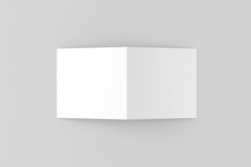 Fototapeta premium Square Bifold Business Card White Blank Mockup