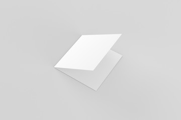 Square Bifold Business Card White Blank Mockup