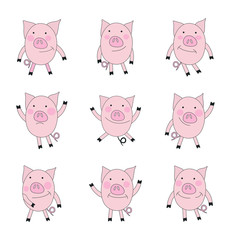 Obraz premium Cute pigs set. Design for textile, fabric, decor.