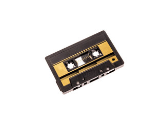 vintage cassette tape isolated white background.