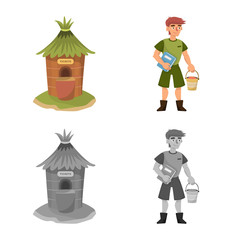 Vector illustration of nature and fun sign. Collection of nature and entertainment stock symbol for web.