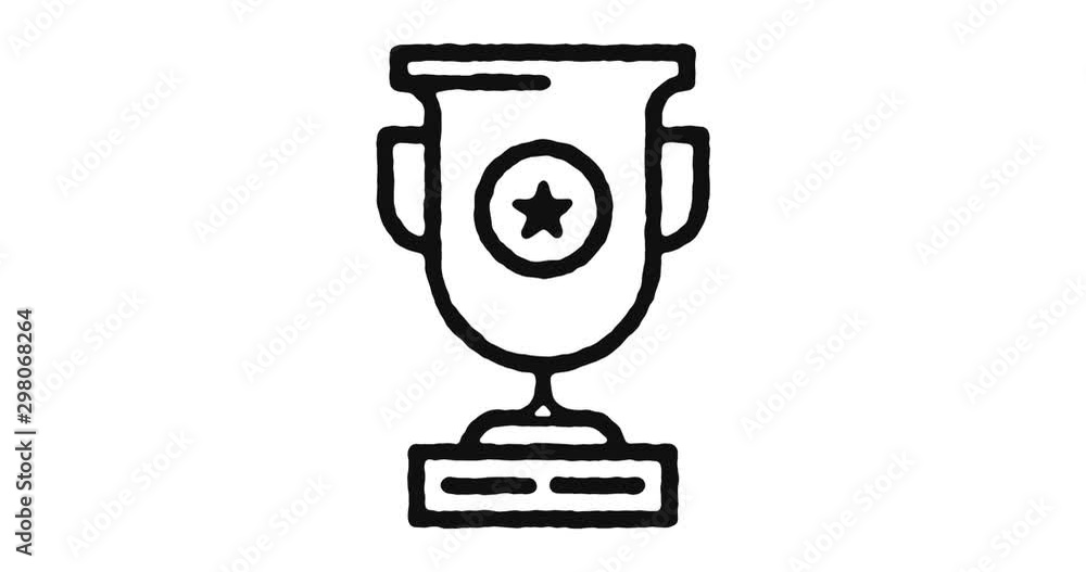 Poster achievements outline icon animation footage/video. hand drawn like symbol animated with motion graph