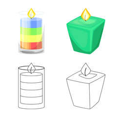 Vector design of relaxation and flame logo. Collection of relaxation and wax stock symbol for web.