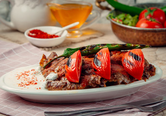 iskender kebab on the table
