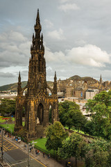 A view of Edinburgh and Arthurs seat, city of Scotland 