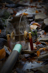 Miniature mills in the woods long exposure