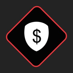 Shield Dollar Icon For Your Design,websites and projects.