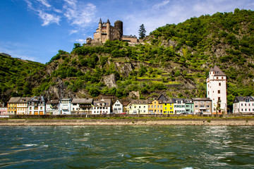Sch&ouml;ne Aussicht auf Burg Katz am Rhein, Deutschland