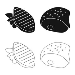 Isolated object of product and poultry symbol. Collection of product and agriculture stock vector illustration.