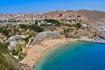 Panoramic View OF Quemado Beach, Hoceima City, Morocco
