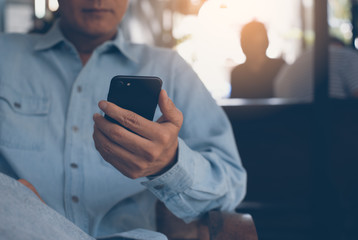 Man using smartphone