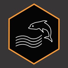 Swimming Dolphin Icon For Your Design,websites and projects.
