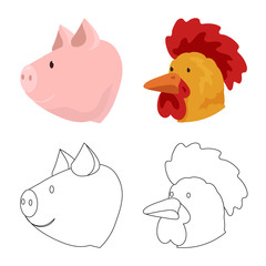 Vector illustration of agriculture and breeding sign. Collection of agriculture and organic stock vector illustration.