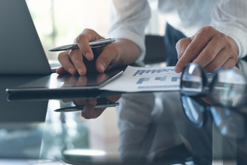 Businessman working at office