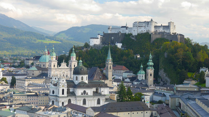 Fototapeta na wymiar View to Inner City Salzburg, Austria