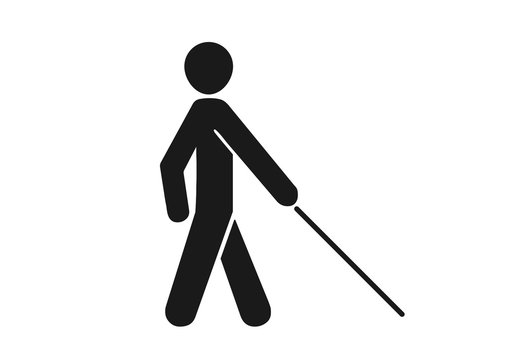 blind man icon vector 