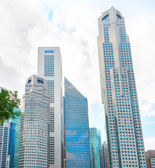Fototapeta na wymiar Modern skyscrapers, Singapore Downtown Core