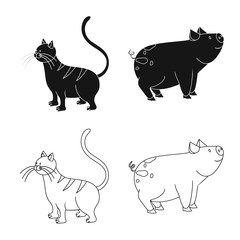 Isolated object of breeding and kitchen logo. Set of breeding and organic vector icon for stock.