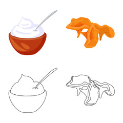 Isolated object of taste and product sign. Set of taste and cooking stock vector illustration.