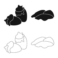 Isolated object of product and poultry sign. Collection of product and agriculture stock symbol for web.