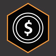 Obraz premium Dollor Coin Icon For Your Design,websites and projects.