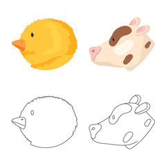 Isolated object of agriculture and breeding icon. Set of agriculture and organic stock symbol for web.