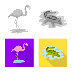 Vector design of nature and fun icon. Set of nature and entertainment vector icon for stock.