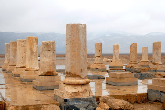 Iranian attractions. Ruins of Cyrus's Palace (6th century BC). Pasargadae, Iran.