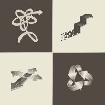 Abstract arrow logo. Icon set