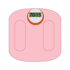 Pink red and grey bathroom scale vector illustration