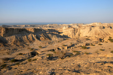 Fototapeta na wymiar Desert Landscape in Qeshm Geopark. Qeshm Island, Iran.