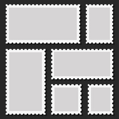 Obraz premium Retro old post stamp set