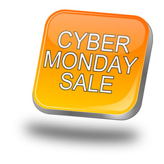 Cyber Monday Sale button - 3D illustration