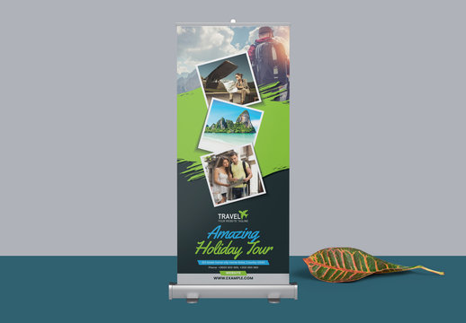 Roll Up Banner Layout with Rectangular Elements